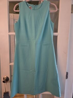 Anne Klein Aqua Sleeveless A-Line Dress - Size 10